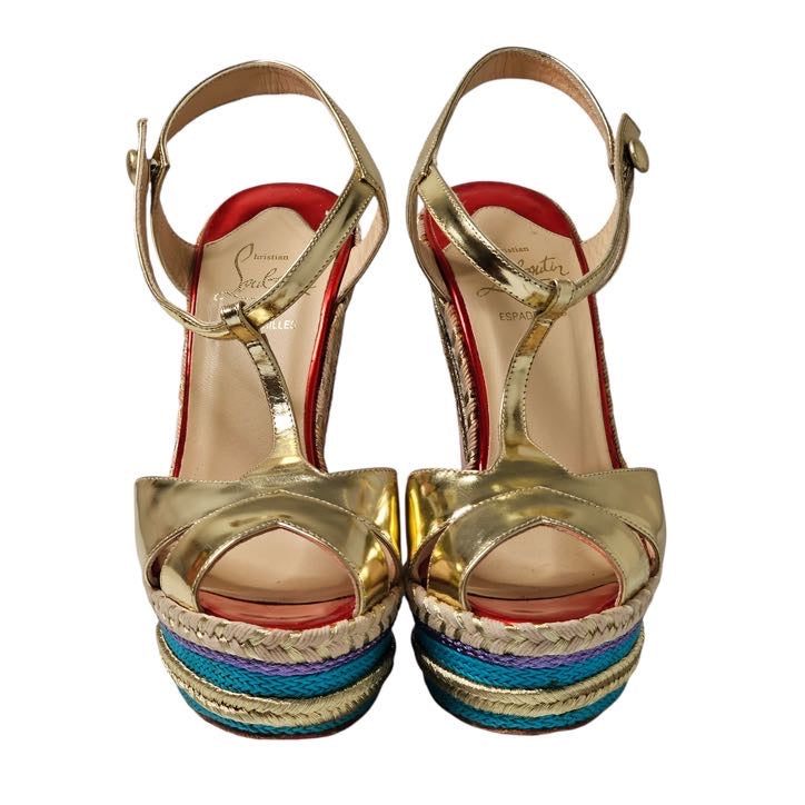 CHRISTIAN LOUBOUTIN TROTOLITA WEDGE HEELS EU 37.5/ UK 4.5