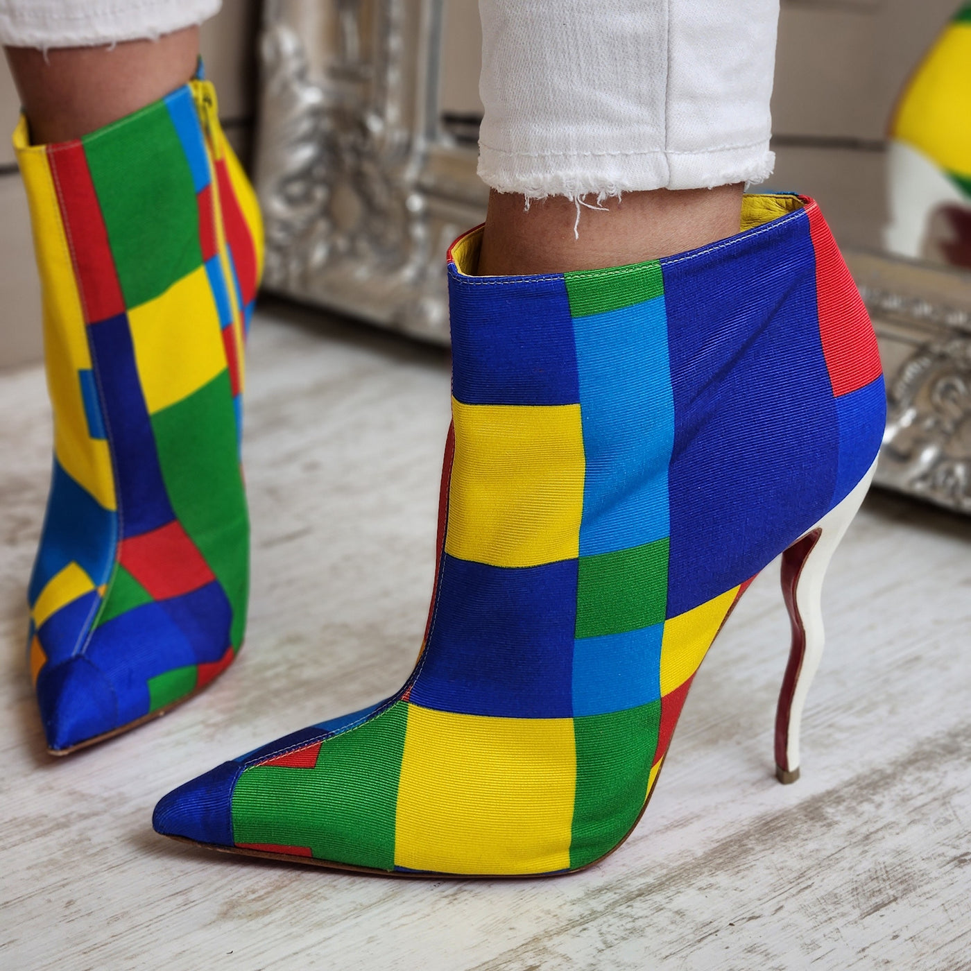 christian louboutin heel boots