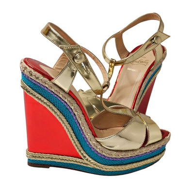 CHRISTIAN LOUBOUTIN TROTOLITA WEDGE HEELS EU 37.5/ UK 4.5