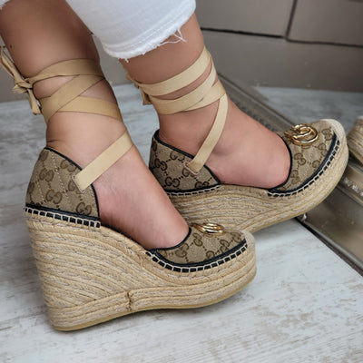 GUCCI ESPRADRILLE WEDGE HEELS EU 36/ UK 3