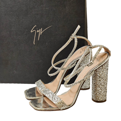 GUISEPPE ZANOTTI GLITTER SANDALS EU 37/ UK 4