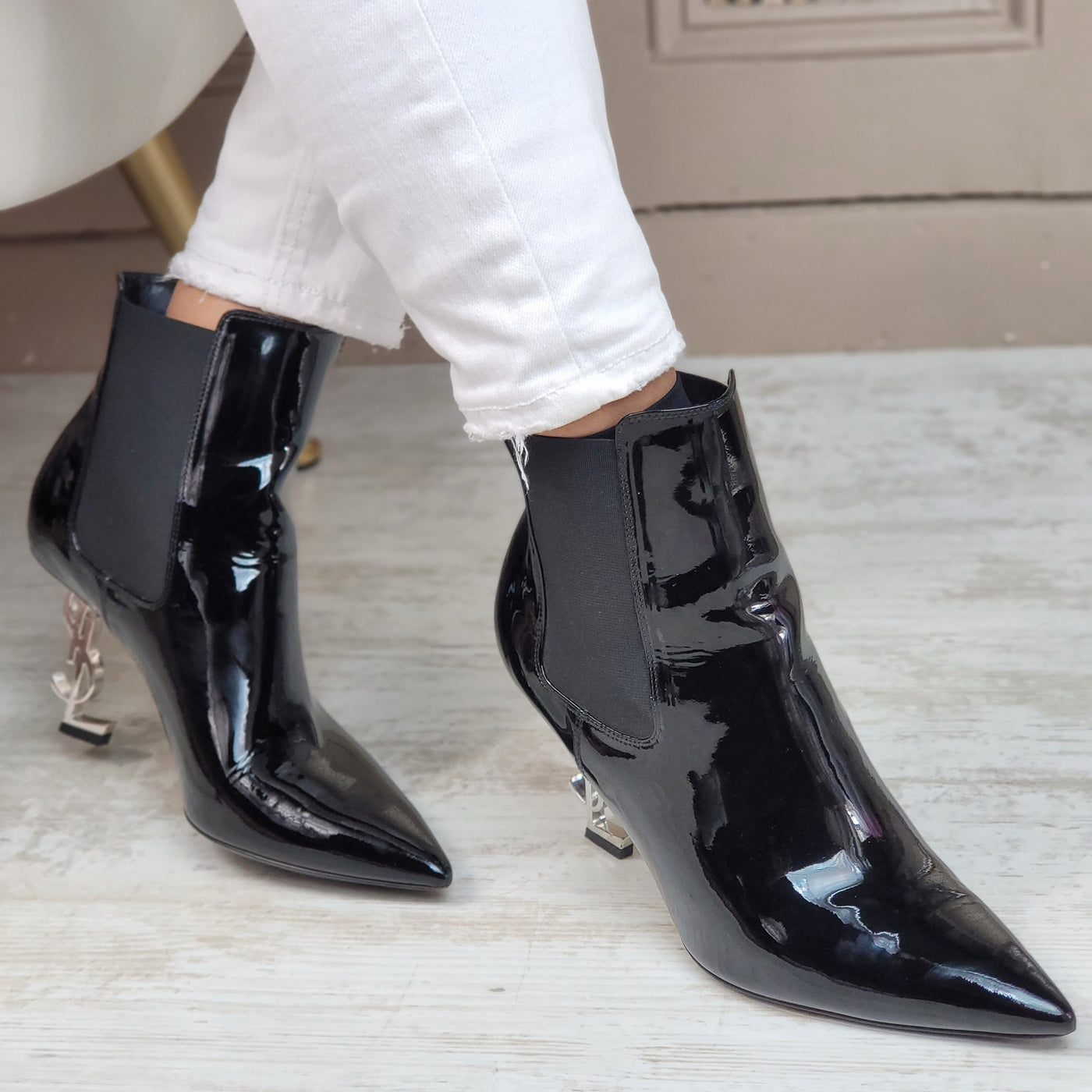 SAINT LAURENT OPYUM ANKLE BOOTS EU 37.5/ UK 4.5