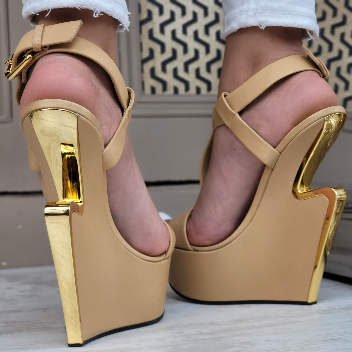 GIUSEPPE ZANOTTI G PLATFORM WEDGE HEELS EU 37.5/ UK 4.5