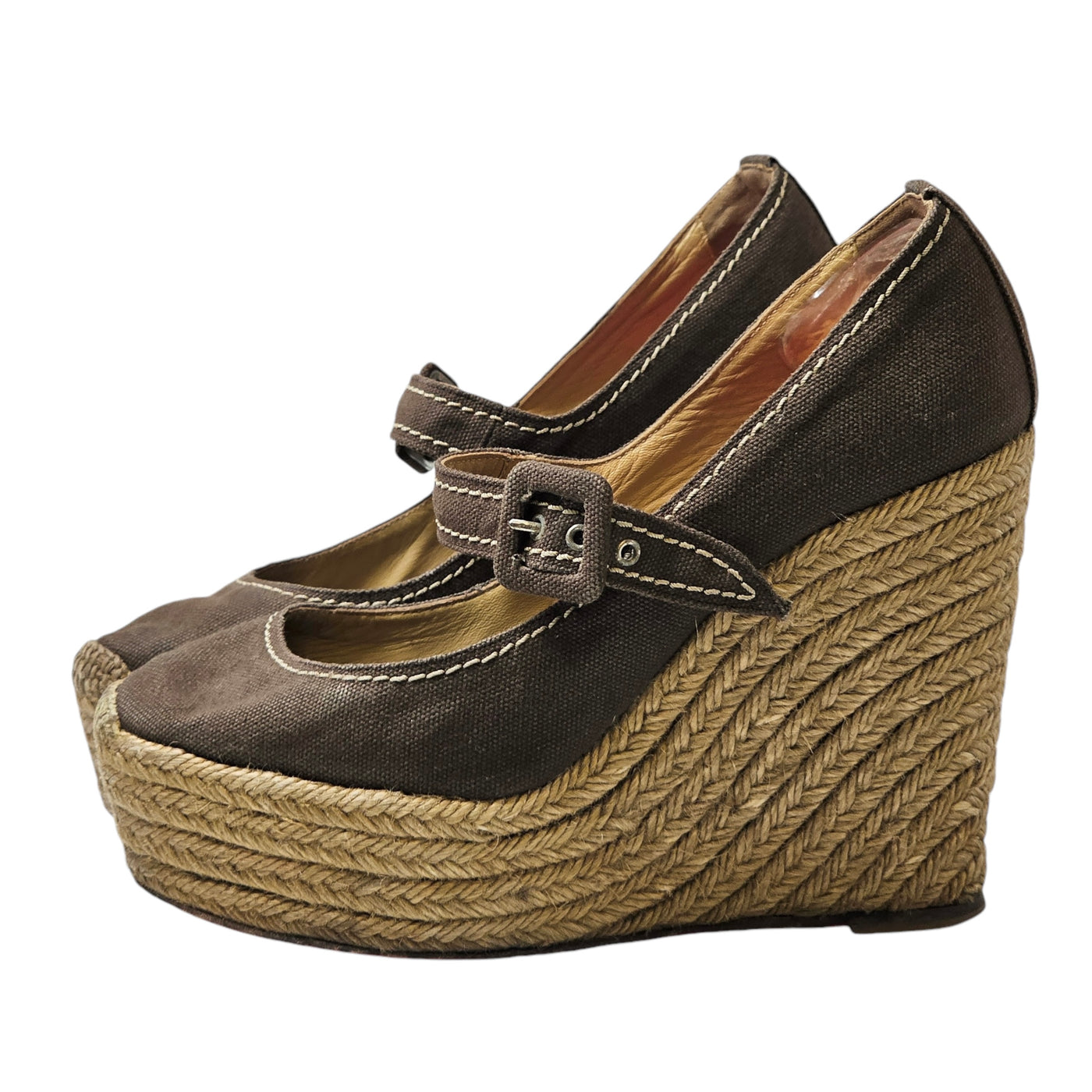 CHRISTIAN LOUBOUTIN ESPADRILLE WEDGE HEELS EU 38/ UK 5