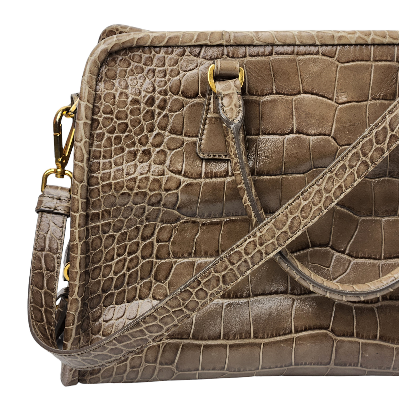 PRADA VINTAGE CROC EMBOSSED BAG