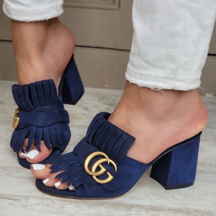 GUCCI MARMONT FRINGE MULES EU 35/ UK 2.5