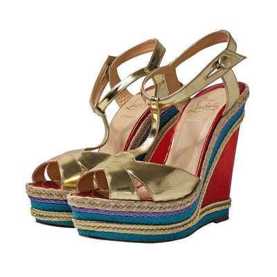 CHRISTIAN LOUBOUTIN TROTOLITA WEDGE HEELS EU 37.5/ UK 4.5