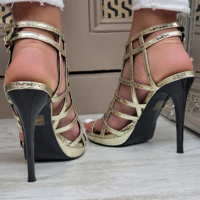 VERSACE JEANS CAGED HEELS EU 37/ UK 4