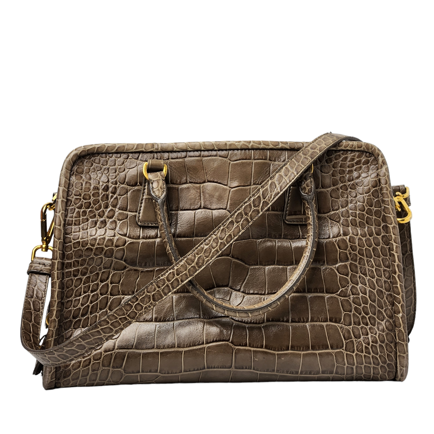 PRADA VINTAGE CROC EMBOSSED BAG