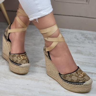 GUCCI ESPRADRILLE WEDGE HEELS EU 36/ UK 3