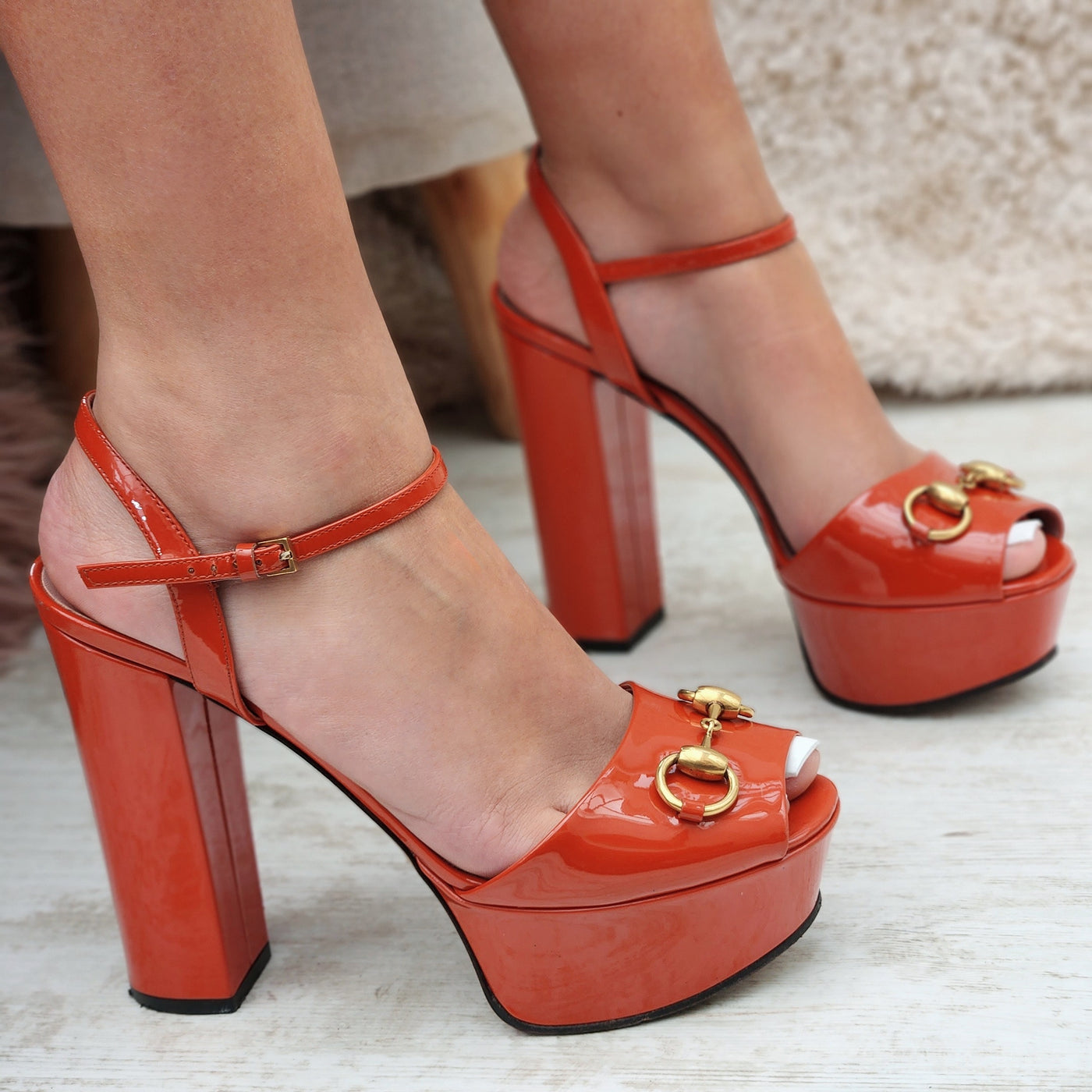 Gucci best sale orange heels