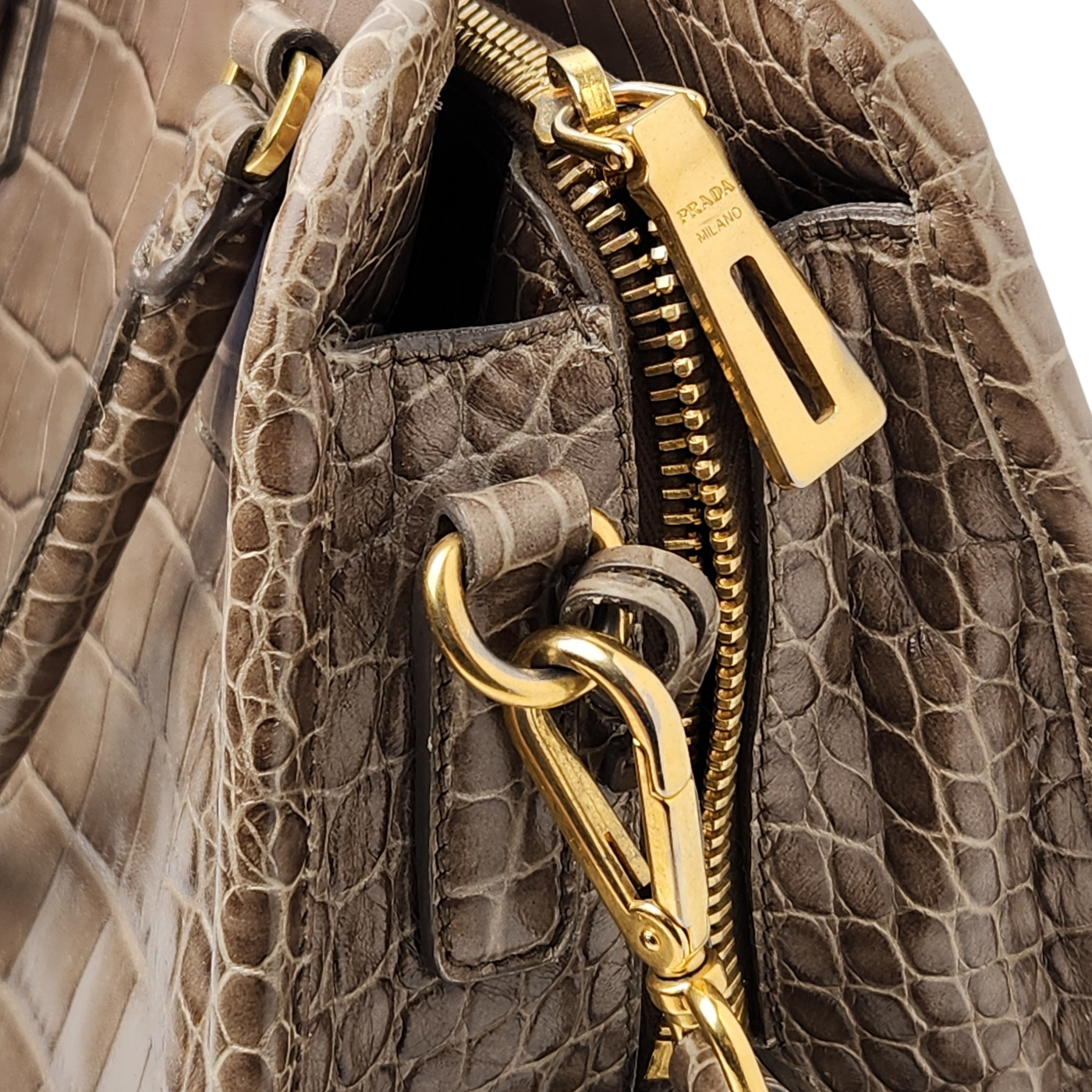 PRADA VINTAGE CROC EMBOSSED BAG