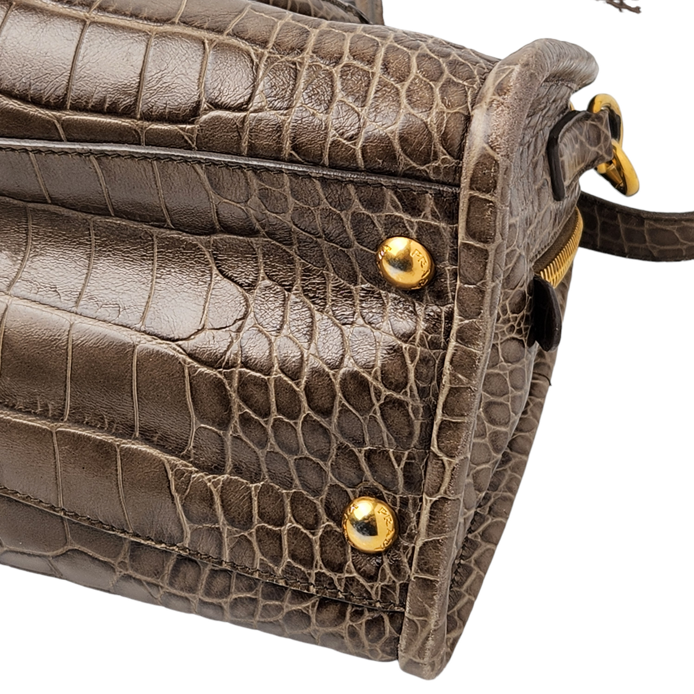 PRADA VINTAGE CROC EMBOSSED BAG