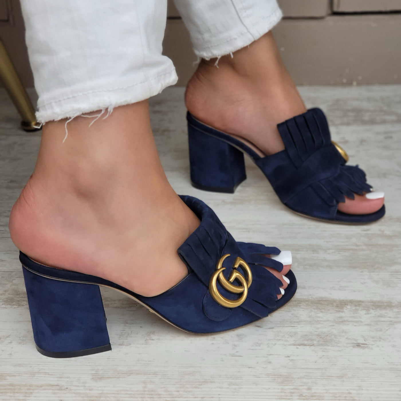 GUCCI MARMONT FRINGE MULES EU 35/ UK 2.5