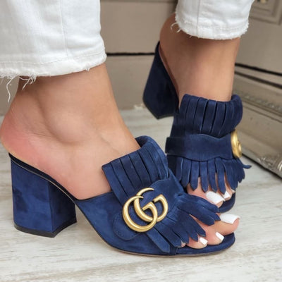 GUCCI MARMONT FRINGE MULES EU 35/ UK 2.5