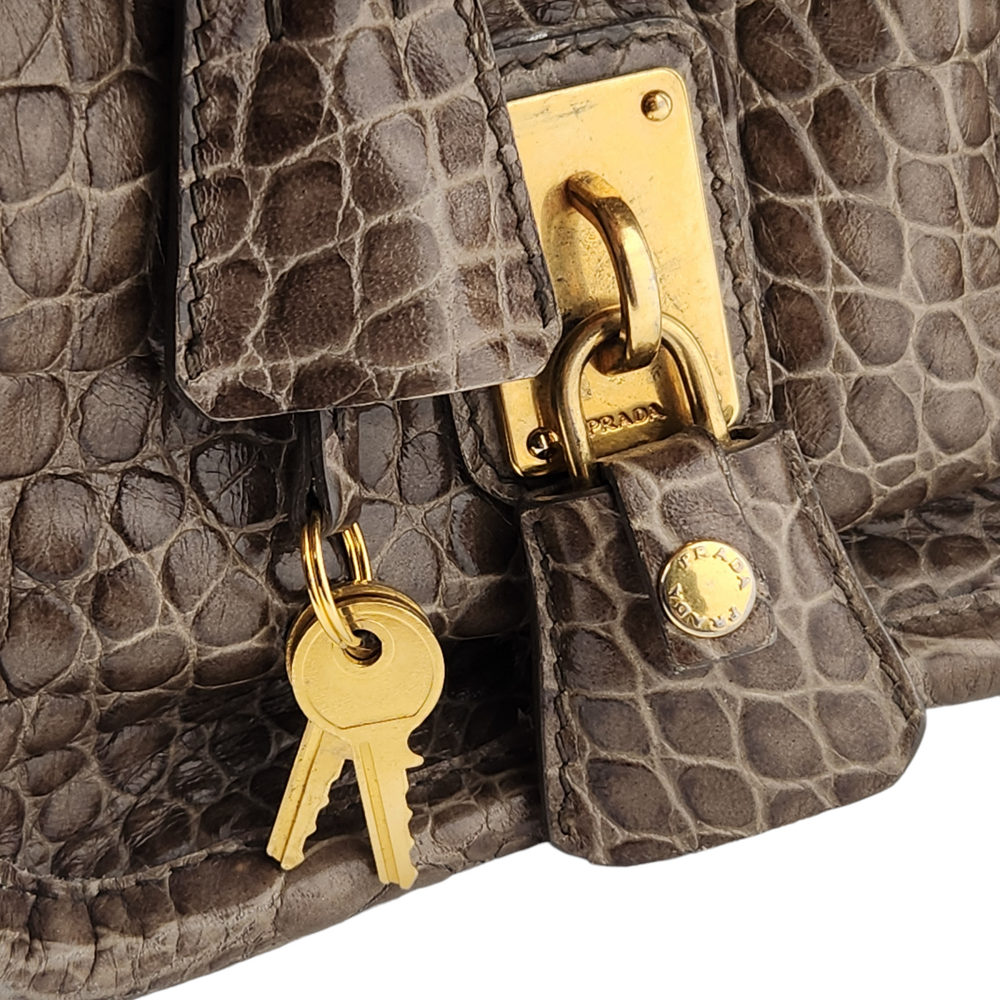 PRADA VINTAGE CROC EMBOSSED BAG