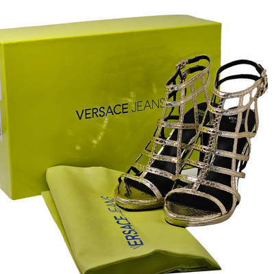 VERSACE JEANS CAGED HEELS EU 37/ UK 4