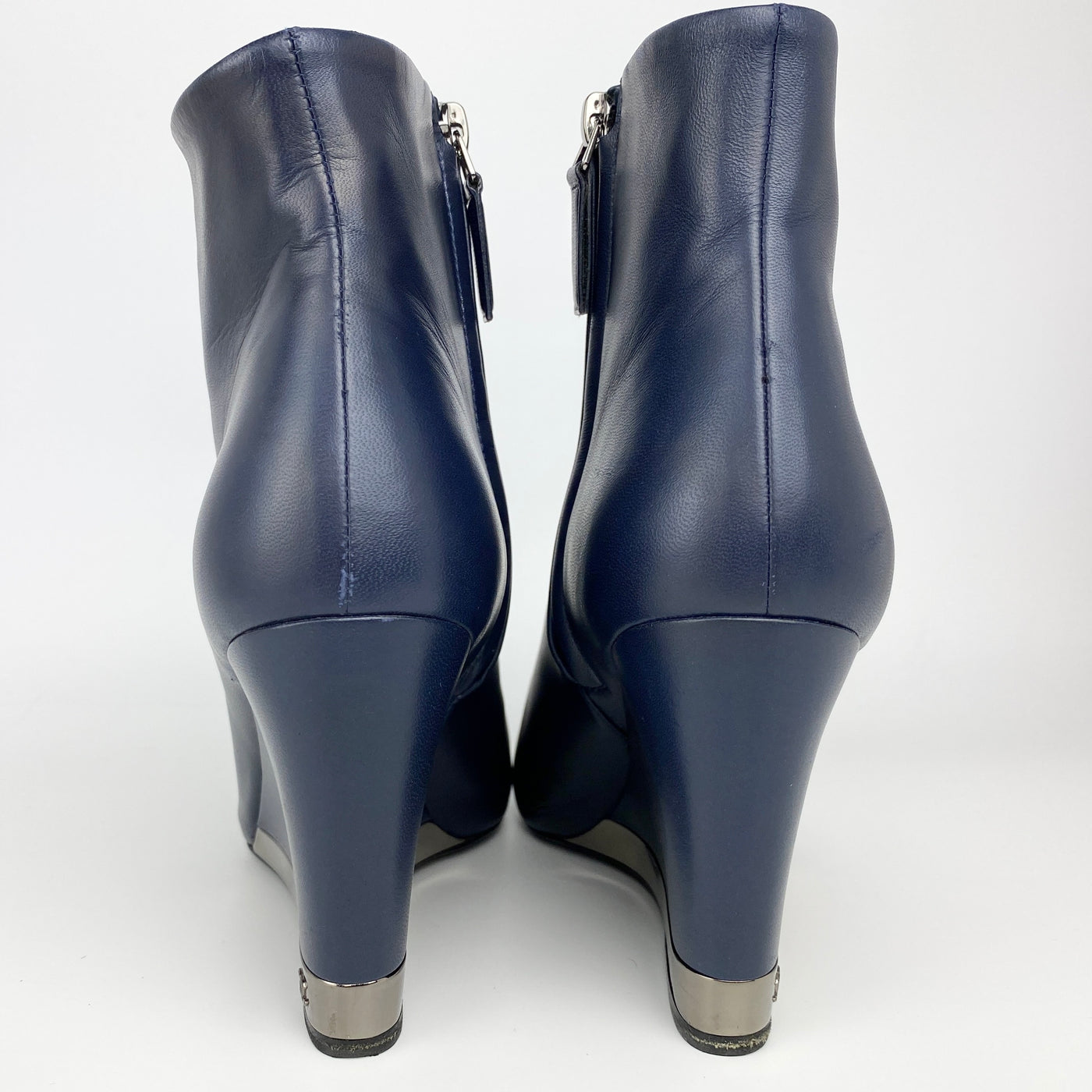 CHANEL LEATHER WEDGE BOOTS EU 38.5/ UK 5.5