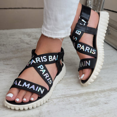 BALMAIN LOGO SANDALS EU SIZE 38/ UK 5