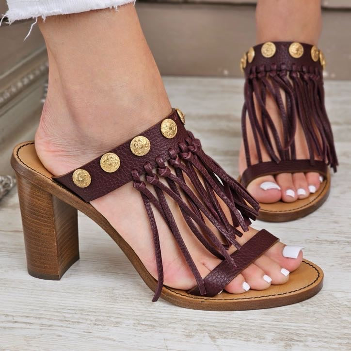 VALENTINO GARAVANI FRINGE MULES EU 38/ UK 5