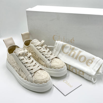 NEW - CHLOÉ LAUREN LACE SNEAKERS EU 37/ UK 4