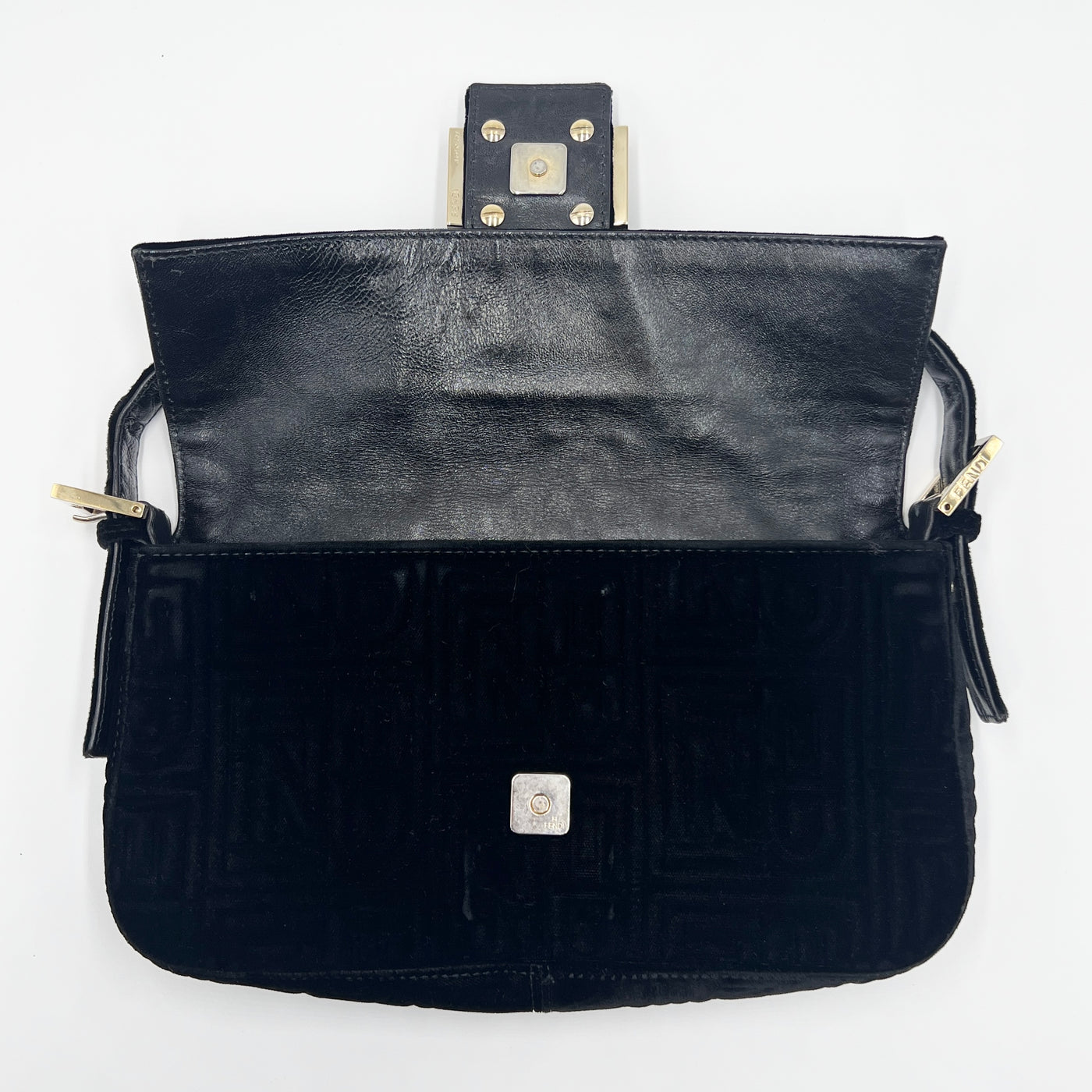 FENDI CRYSTAL FF VELVET BAGUETTE BAG