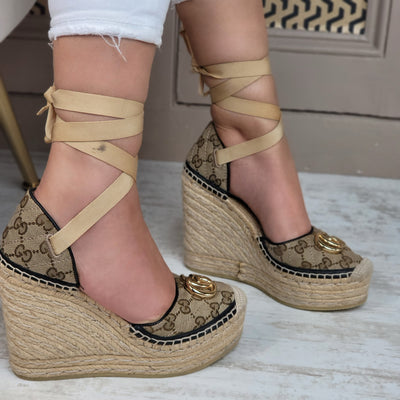 GUCCI ESPRADRILLE WEDGE HEELS EU 36/ UK 3