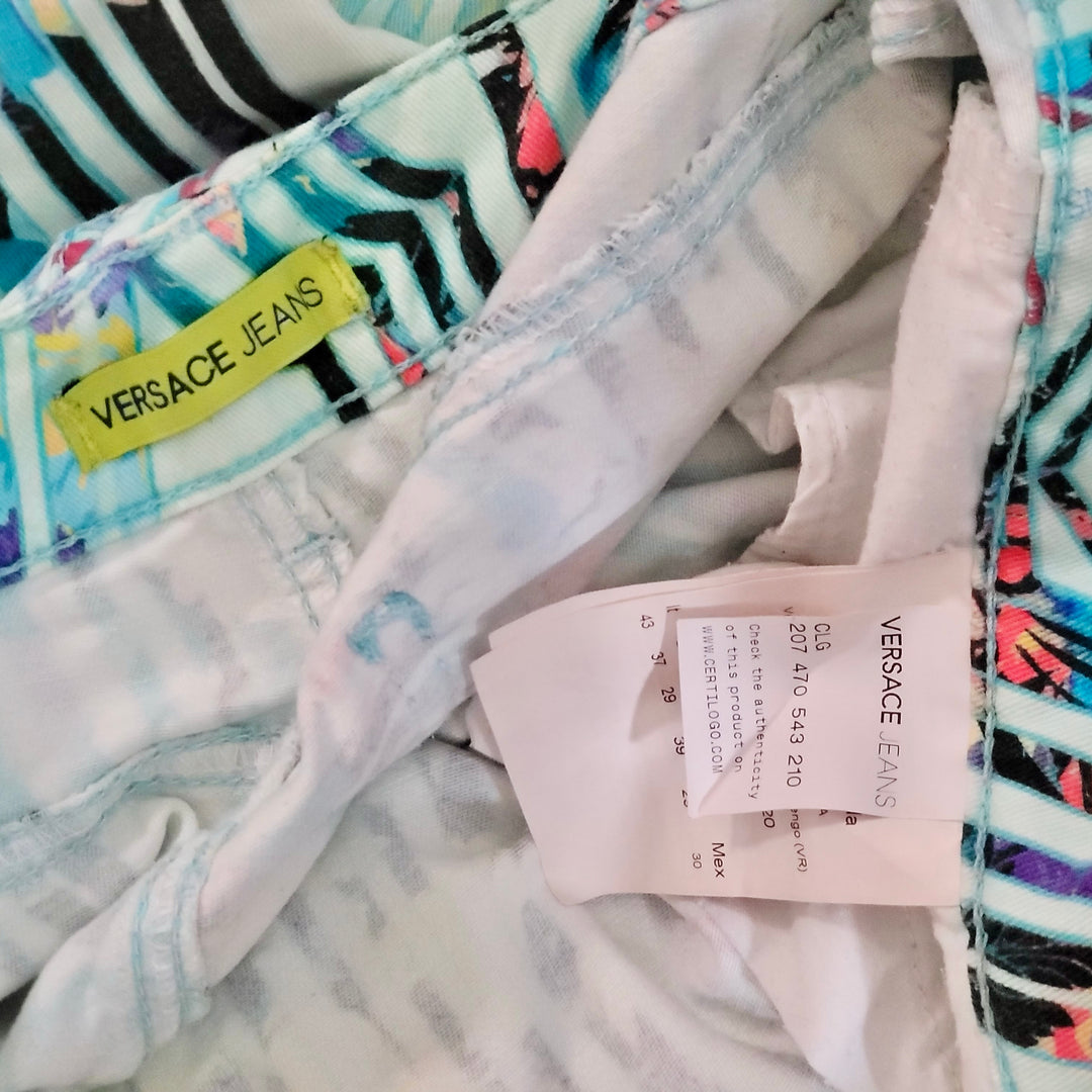 Versace Jeans Cropped Patterned Jeans It 43/ Uk 10