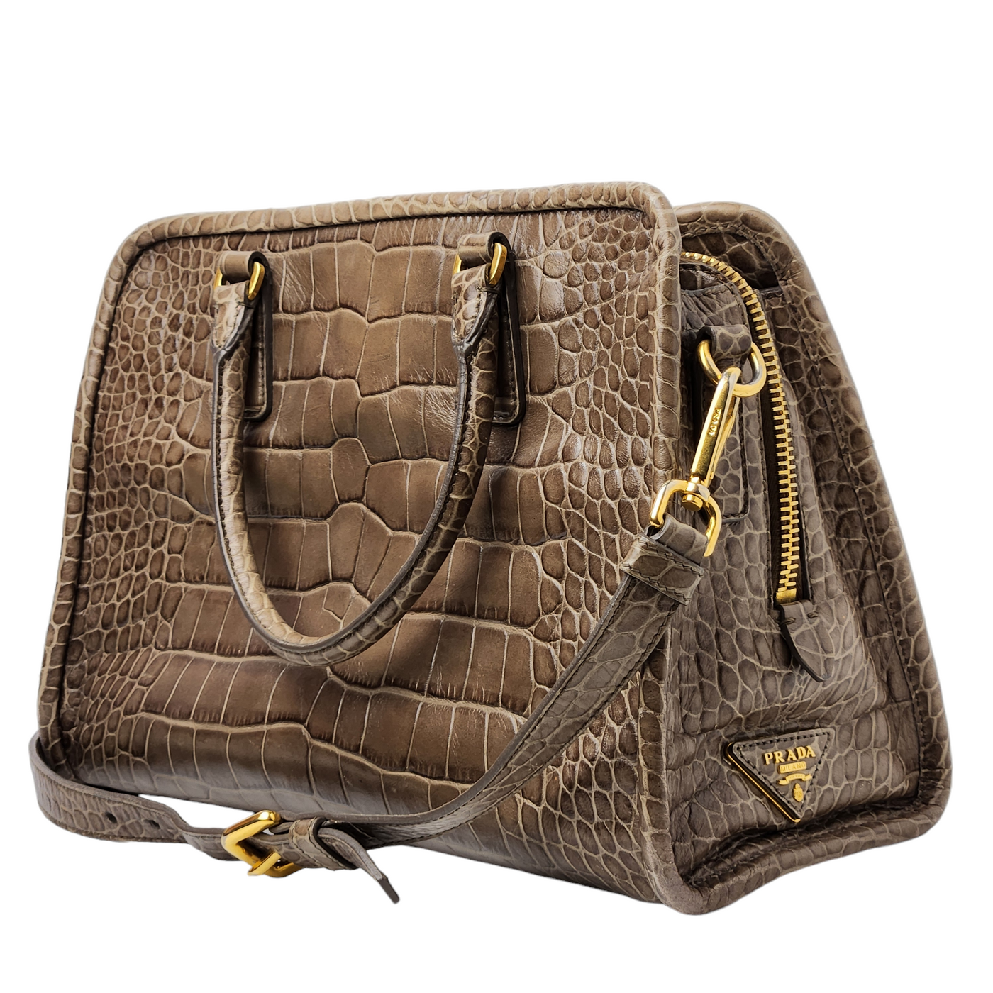 PRADA VINTAGE CROC EMBOSSED BAG