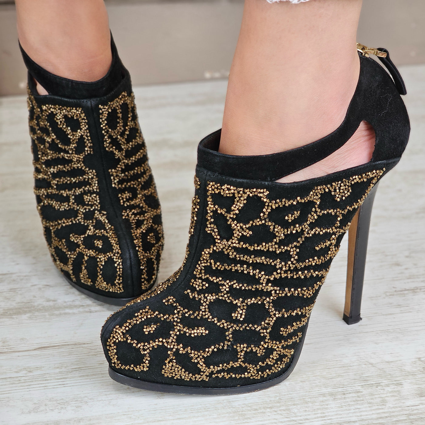 FENDI BEADED ANKLE BOOTS EU 39/ UK 6