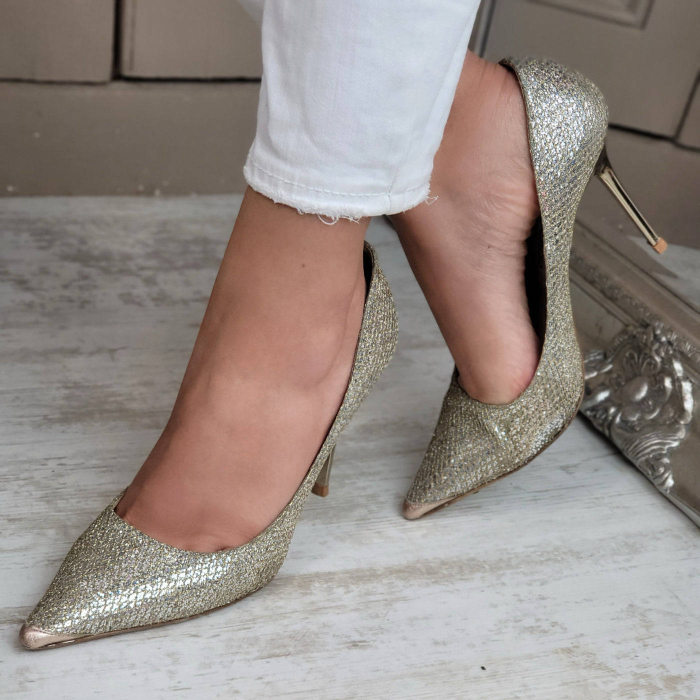 JIMMY CHOO GLITTER PUMPS EU 37.5/ UK 4.5