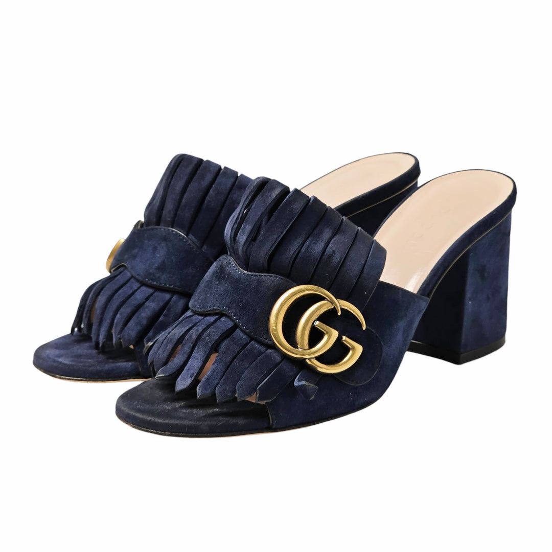 Gucci marmont fringed mules online