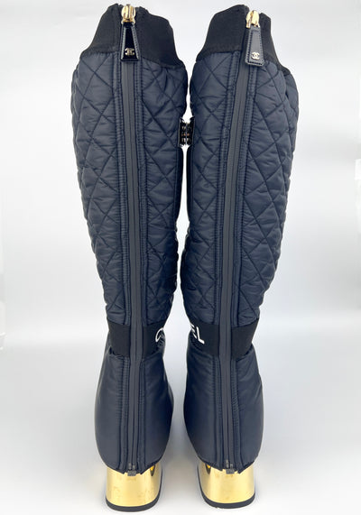 chanel knee high boots