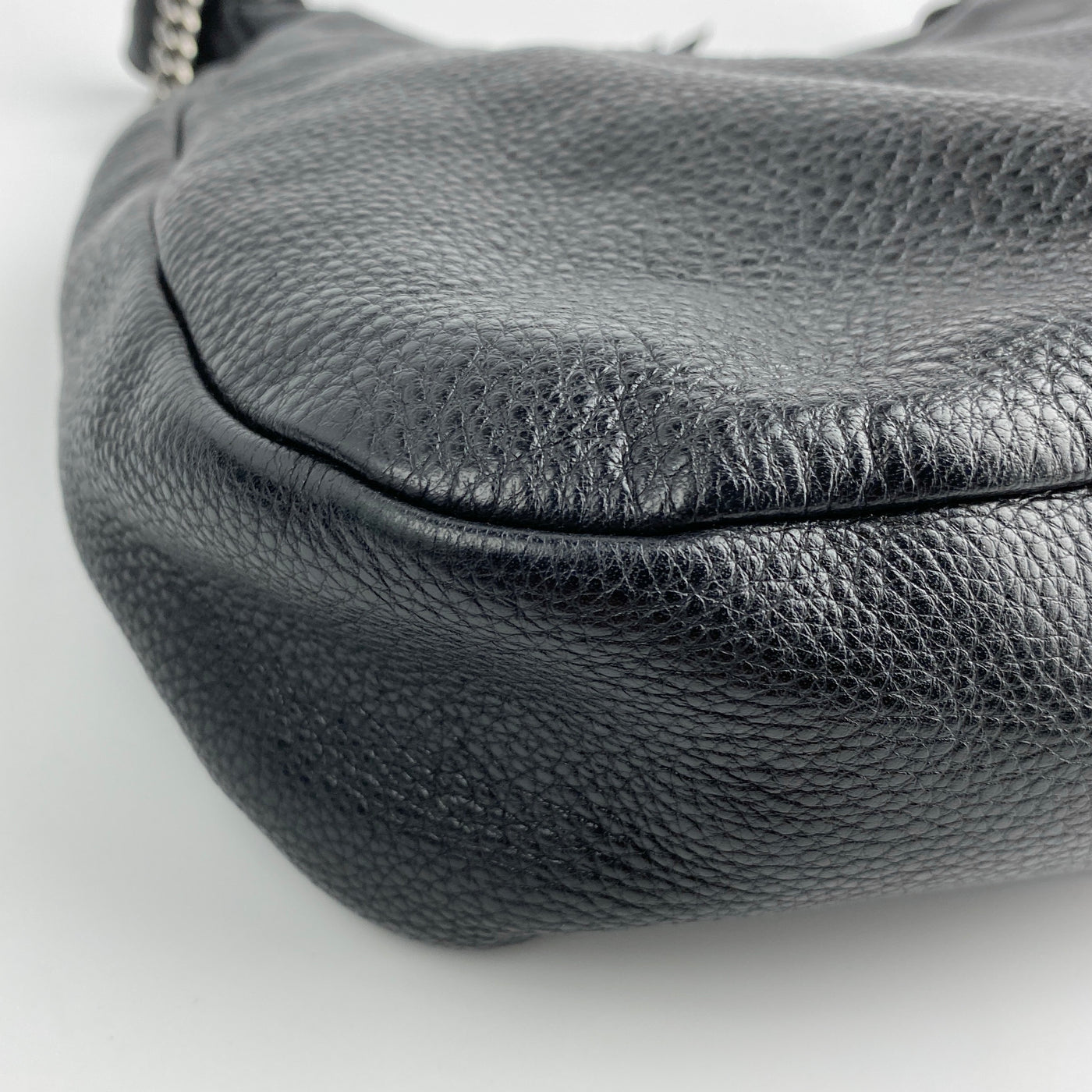 PRADA CHAIN LEATHER HOBO BAG