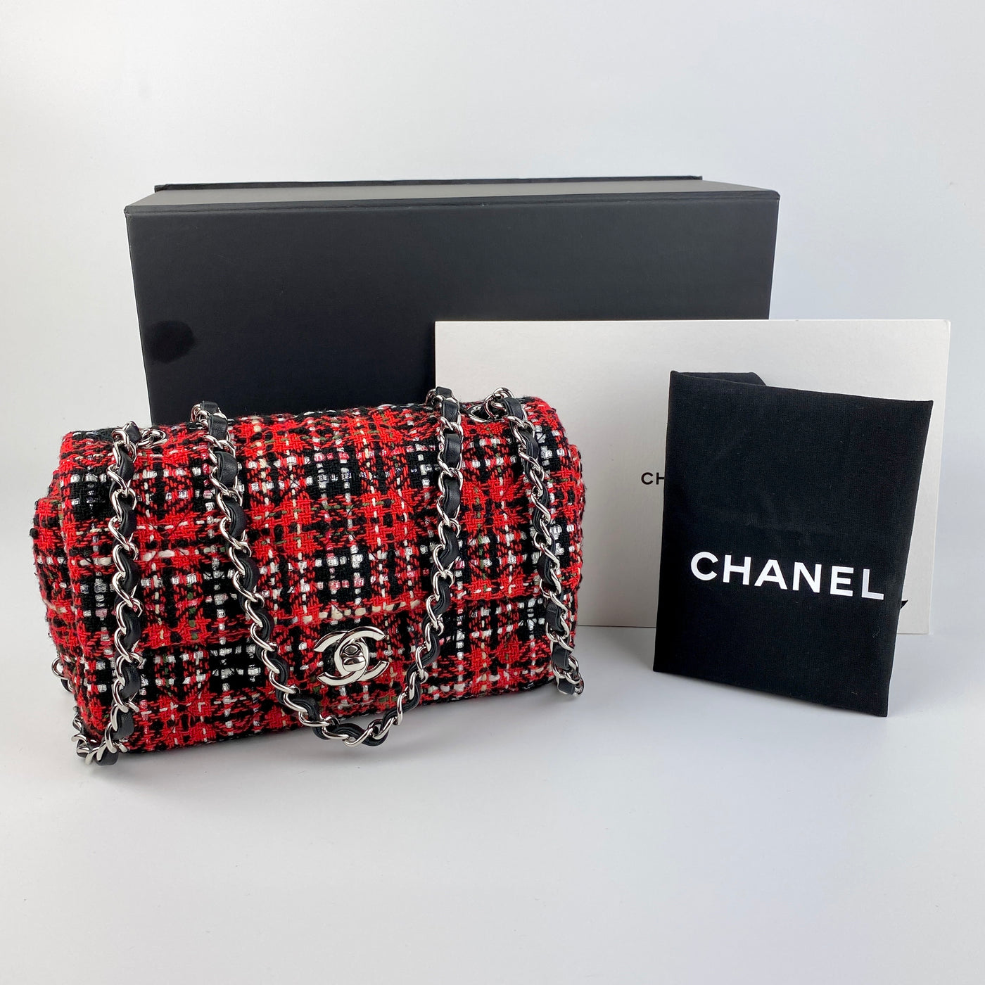 CHANEL TWEED MINI CLASSIC FLAP BAG