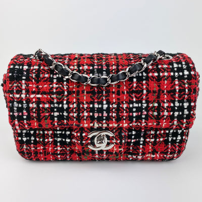 CHANEL TWEED MINI CLASSIC FLAP BAG