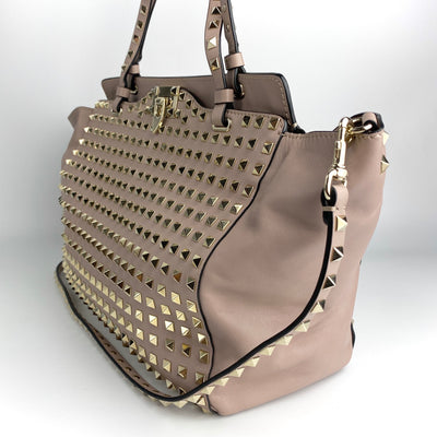 VALENTINO GARAVANI MEDIUM STUDDED ROCKSTUD TOTE BAG