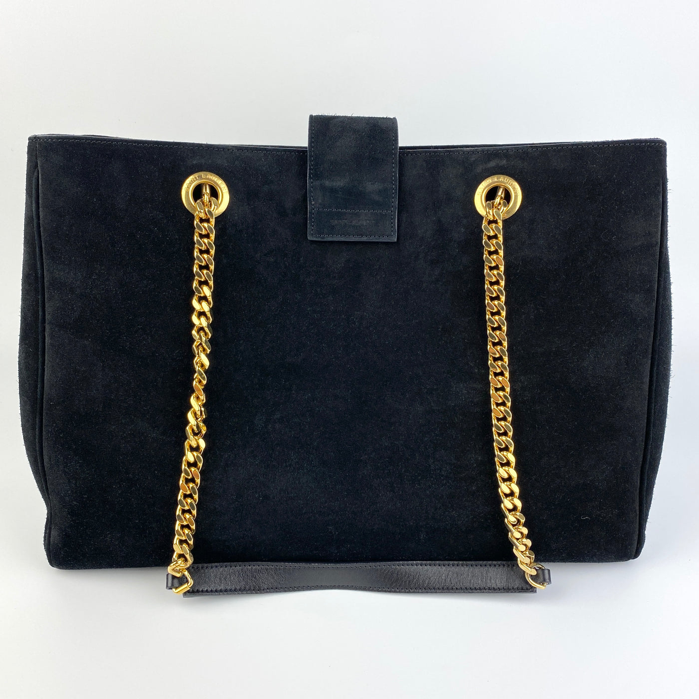 black suede tote