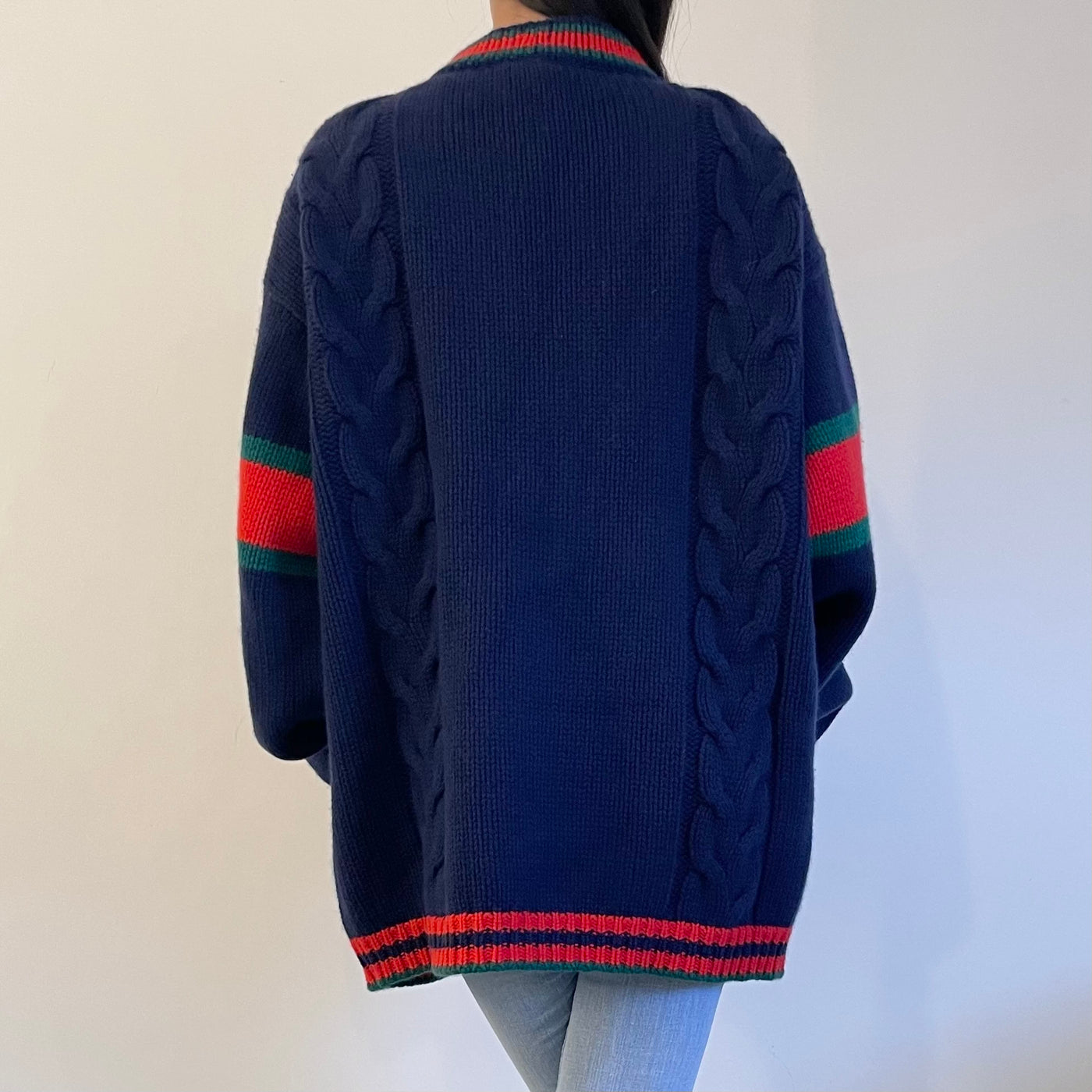 GUCCI OVERSIZED CABLE KNIT CARDIGAN SIZE XL