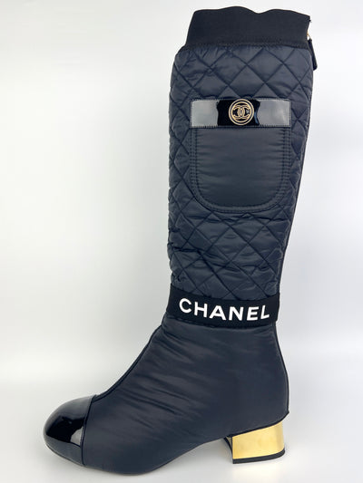 chanel knee boots