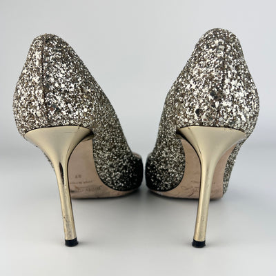 JIMMY CHOO ROMY GLITTER PUMPS EU 37/ UK 4