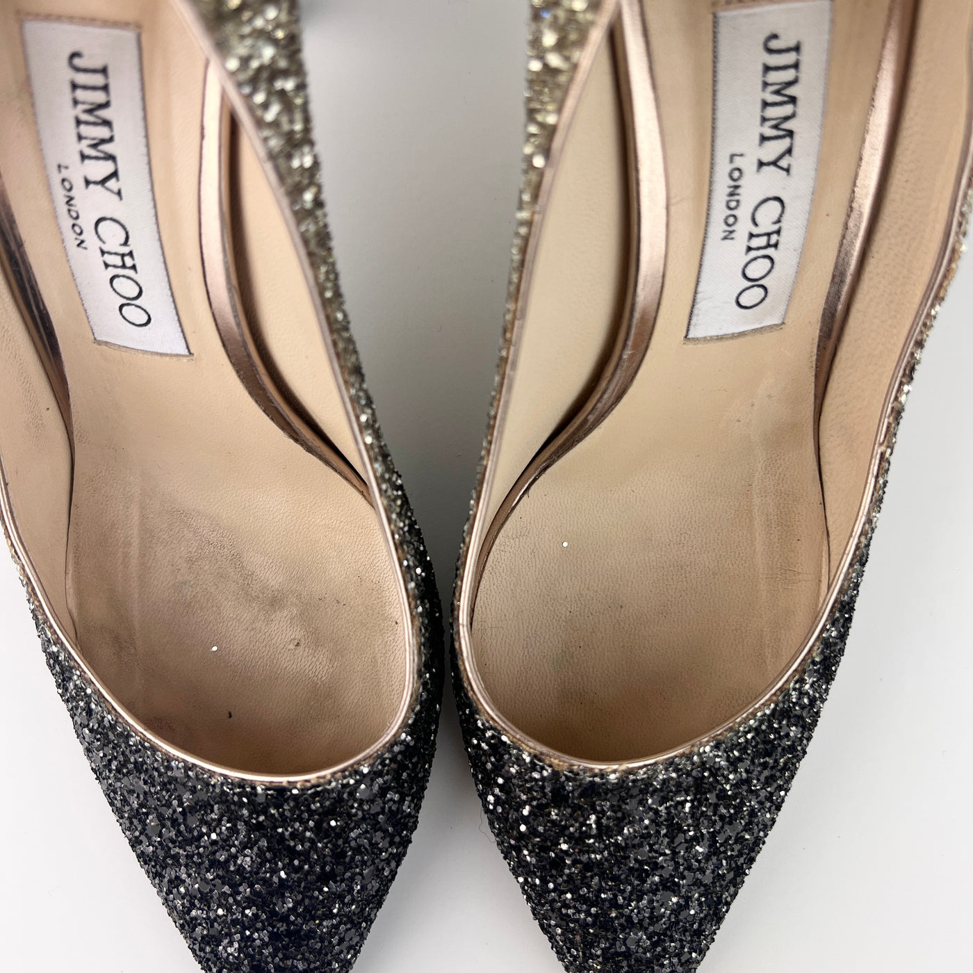 JIMMY CHOO ROMY GLITTER PUMPS EU 37/ UK 4