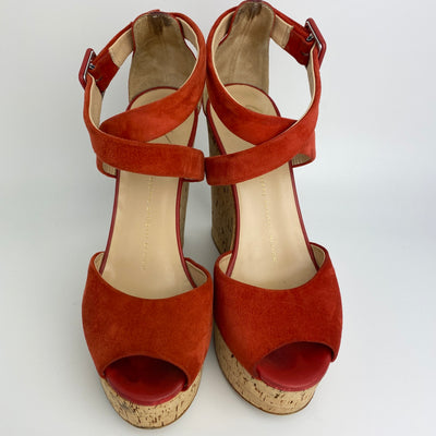 GUISEPPE ZANOTTI CRISS-CROSS STRAP WEDGE HEELS EU 37.5/ UK 4.5