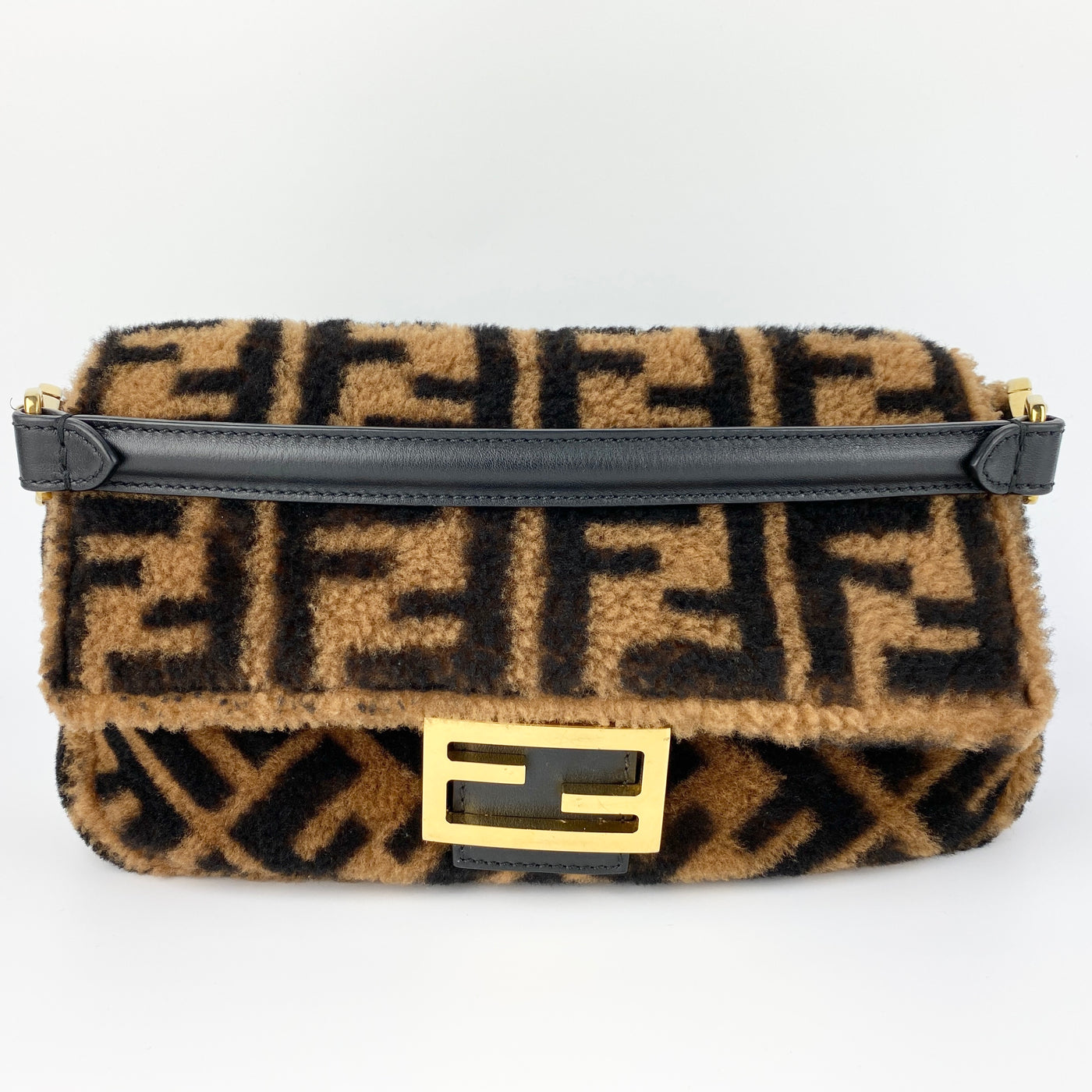 FENDI SHEARLING FUR BAGUETTE BAG