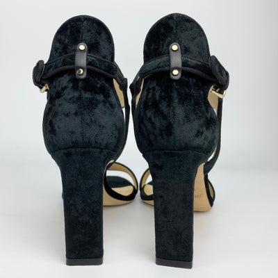 JIIMMY CHOO MOLLY VELVET SANDALS EU 37.5/ UK 4.5