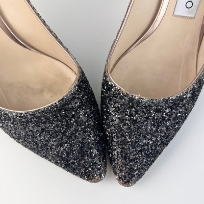 JIMMY CHOO ROMY GLITTER PUMPS EU 37/ UK 4