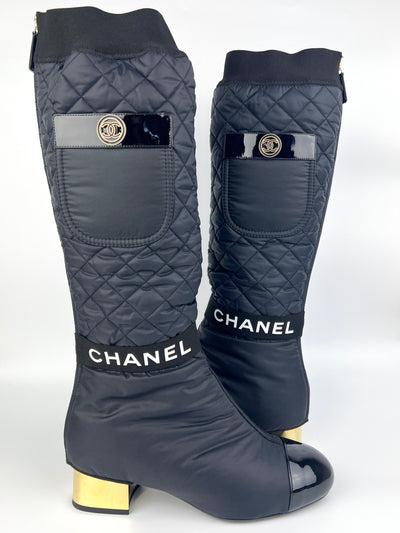 chanel knee boots