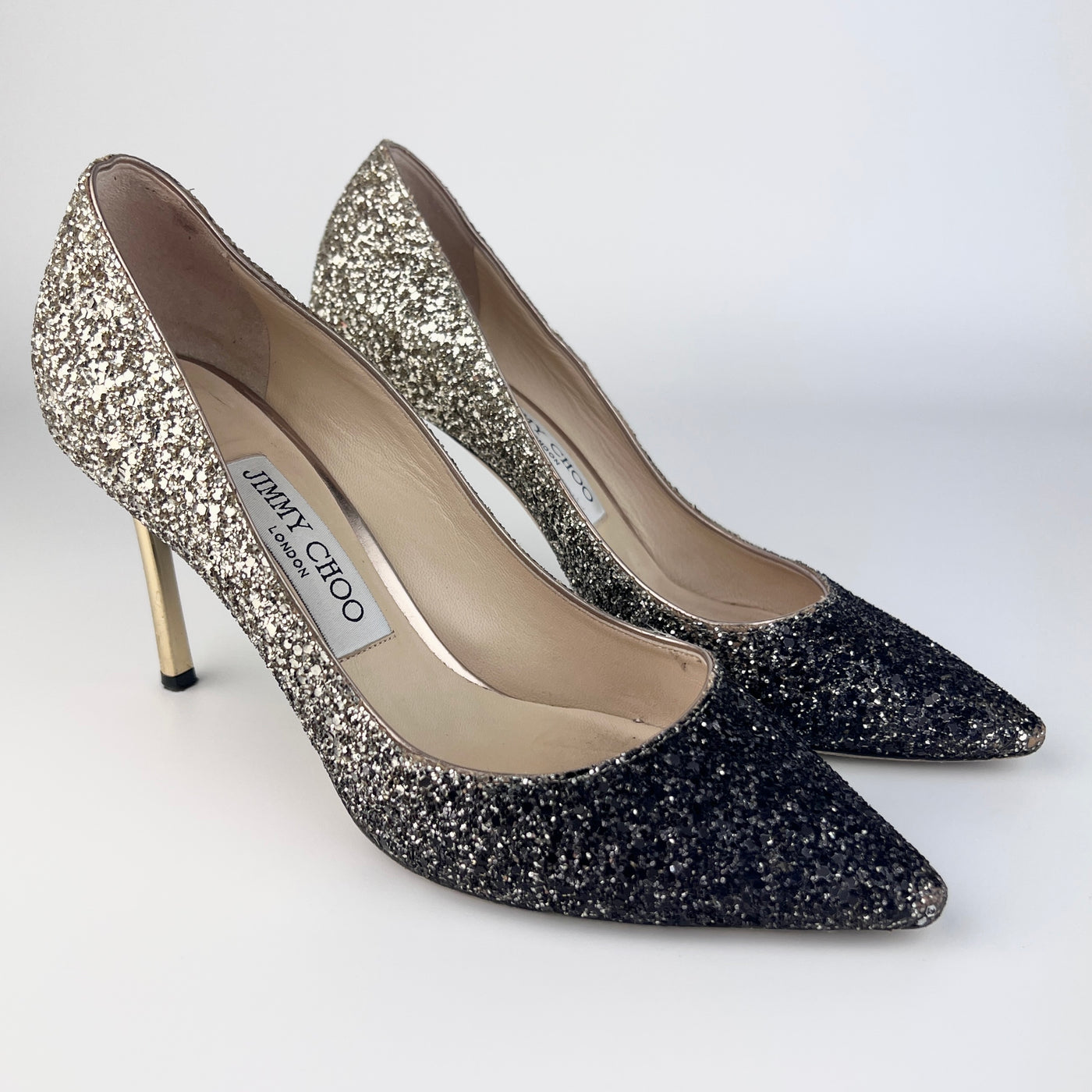 JIMMY CHOO ROMY GLITTER PUMPS EU 37/ UK 4