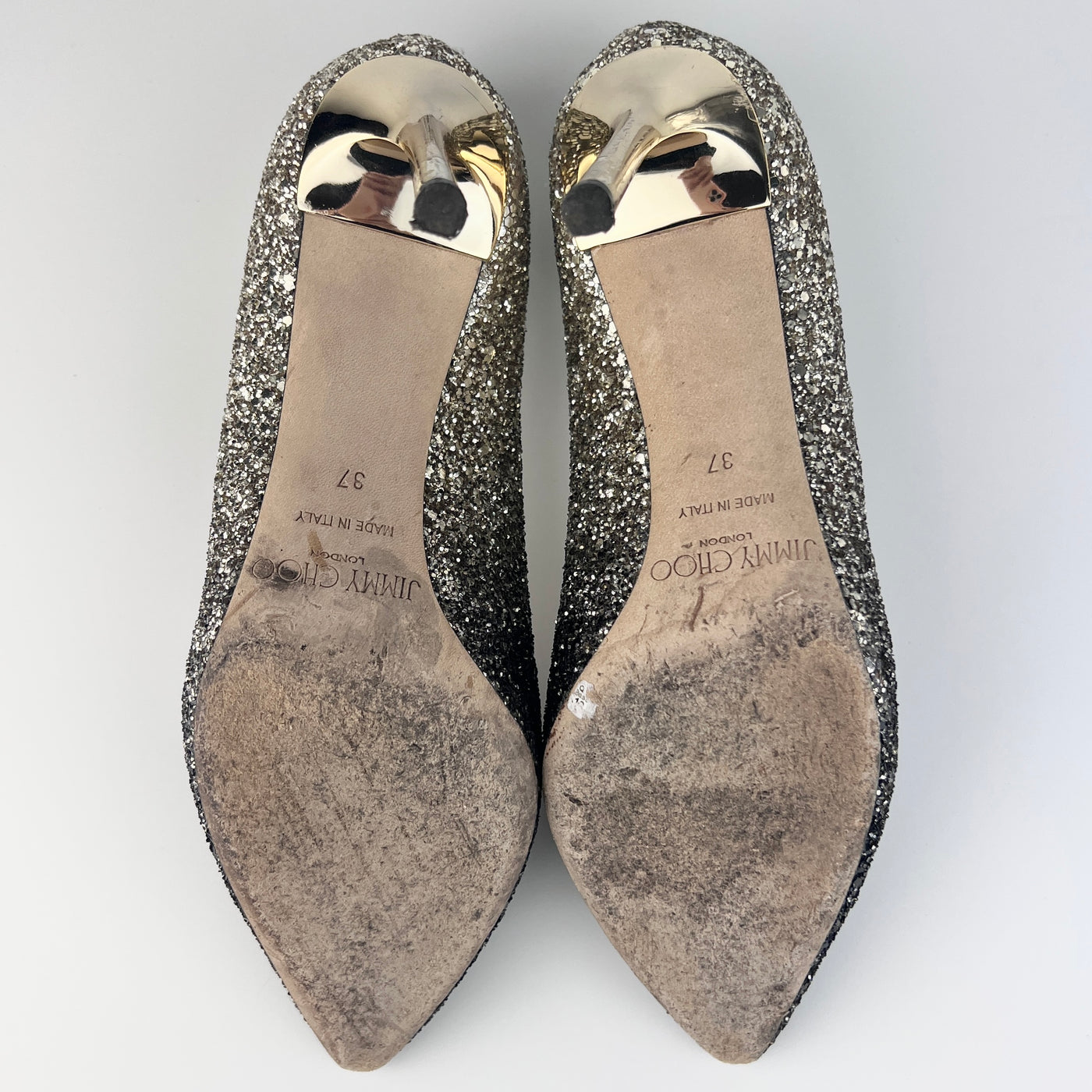 JIMMY CHOO ROMY GLITTER PUMPS EU 37/ UK 4