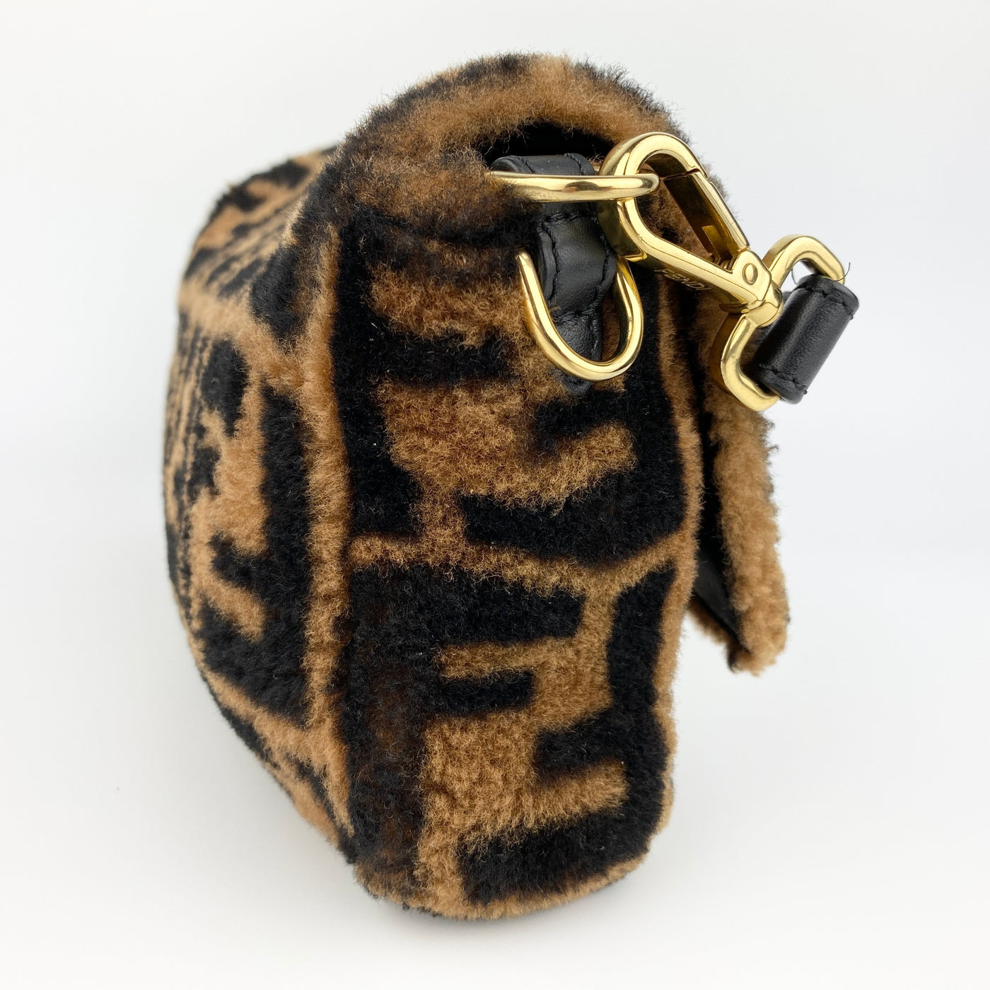 FENDI SHEARLING FUR BAGUETTE BAG